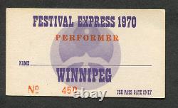 Janis Joplin, Grateful Dead 1970 Festival Express concert ticket pass Winnipeg