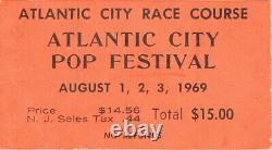 Janis Joplin / Jefferson Airplane 1969 Atlantic City Pop Festival Ticket Stub