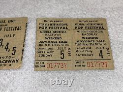 Jimi Hendrix Atlanta International Pop Festival 1970 Original Concert Tickets
