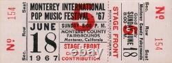 Jimi Hendrix / Grateful Dead 1967 Monterey Pop Festival Unused Ticket / Nm 2 Mnt