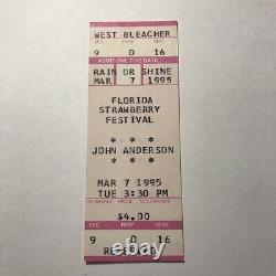 John Anderson Florida Strawberry Festival Concert Ticket Stub Vintage March 1995