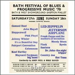 Led Zeppelin 1970 Bath Festival Handbill and Ticket (UK)