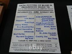 Led Zeppelin / Pink Floyd Bath Festival Of Blues 1970 Handbill And Ticket Stub