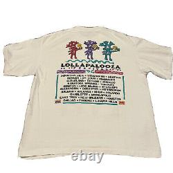 Lollapalooza 1992 Shirt With Original Ticket White Sz XL Single Stitch Vintage