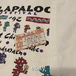 Lollapalooza 1992 Shirt With Original Ticket White Sz XL Single Stitch Vintage