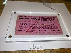 MIAMI ROCK FESTIVAL 1969 ORIGINAL 3 DAY TICKET STUB GRATEFUL DEAD woodstock USA