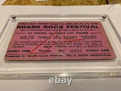 MIAMI ROCK FESTIVAL 1969 ORIGINAL 3 DAY TICKET STUB GRATEFUL DEAD woodstock USA