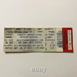 Mayhem Festival Disturbed Godsmack Megadeth PNC Bank Concert Ticket Stub 2011