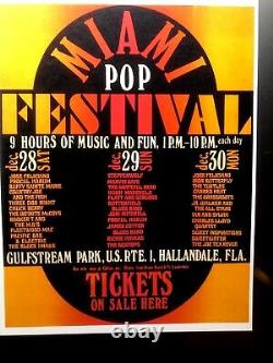 Monday December 30, 1968 Miami Pop Festival Concert Day 3 Ticket Stub & Flyer
