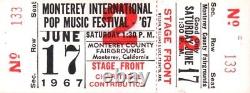 Monterey International Pop Music Festival 1967 Unused Ticket / Janis Joplin
