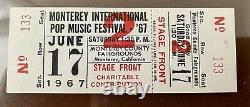 Monterey Pop Festival June 17 1967 Full ticket Janis Joplin MINT