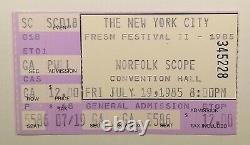New York City Fresh Festival II 1985 Norfolk Scope Ticket Stub (RARE) Rap Music