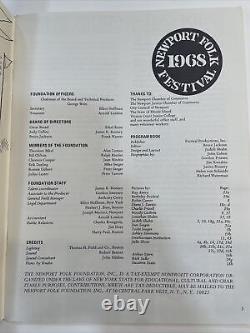 Newport Folk Festival Program 1968 Guthrie, Janis Joplin, Joan Baez +Ticket