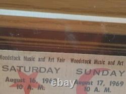 ORIGINAL 1969 WOODSTOCK MUSIC FESTIVAL 60S CONCERT TICKET Plaque art ny GLOB