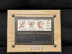 ORIGINAL 1969 WOODSTOCK MUSIC FESTIVAL 60s CONCERT Gate TICKET Plaque with COA