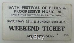 ORIGINAL1970 CONCERT TICKET Bath Festival Of Blues & Progressive Music ZEPPELIN