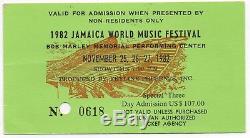 Original'82 Grateful Dead The Clash Jamaica World Music Festival Concert Ticket