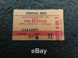 Original Beatles Ticket Stub Festival Hall Brisbane Monday June 29 1964