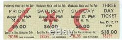 Original WOODSTOCK Rock Music Festival Fair Aug 1969 3-Day Pass Advance Ticket