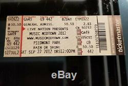 Pearl Jam & Florence And The Machine 2012 Ticket Stub Music Midtown Festival