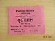Queen Ticket Festival Theatre Paignton Monday 4th March 1974
