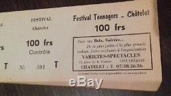 RARE+1966/1967+Sheila+Johnny Hallyday+concert ticket+Festival Teenagers+SOUCHES