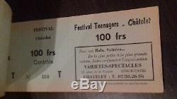RARE+1966/1967+Sheila+Johnny Hallyday+concert ticket+Festival Teenagers+SOUCHES