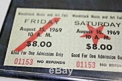 RARE 1969 Woodstock Music Festival Unused Tickets serial #1153 Authenticated