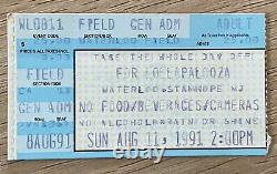RARE FIRST LOLLAPALOOZA Music Festival Ticket Stub Aug 11, 1991 NJ Alternative