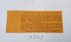 RARE Woodstock Music Festival Concert Ticket Saturday (8/16/1969 Full Ticket!)