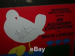 RICHIE HAVENS SIGNED JSA #Z46463 WOODSTOCK POSTER With3 ORIGINAL FESTIVAL TICKETS