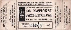 ROLLING STONES 1964 ORIGINAL 4th NATIONAL JAZZ FESTIVAL UNUSED TICKET / LETTER