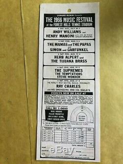 Rare 1966 Music Festival Forest Hills Ticket Stub & Flyer Supremes Temps Wonder