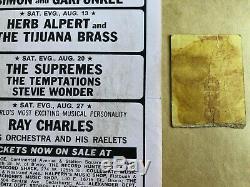 Rare 1966 Music Festival Forest Hills Ticket Stub & Flyer Supremes Temps Wonder