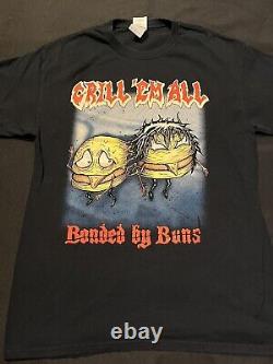 Rare Grill'em All Bonded By Buns Heavy Metal Rock Band T-shirt Medium M Shirt