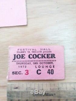Rare Vintage joe cocker ticket stubs 1972 festival hall mad dogs and Englishmen