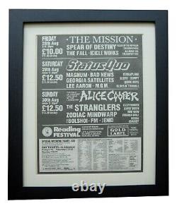 Reading Festival+original 1987+rock+poster+ad+framed+express+global Ship+tickets
