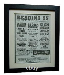 Reading Festival+original 1995+rock+poster+ad+framed+express Global Ship+tickets