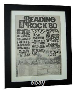 Reading Festival+rock 1980+poster+ad+framed+original+express Global Ship+tickets