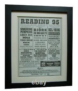 Reading Festival+rock+original 1995+poster+ad+framed+express Global Ship+tickets