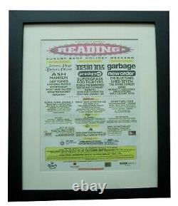 Reading Festival+rock+original 1998+poster+ad+framed+fast Global Ship+tickets
