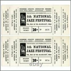 Rolling Stones 1964 Unused National Jazz Festival Concert Tickets (UK)