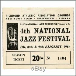 Rolling Stones 4th National Jazz Festival 1964 Concert Ticket Stub (UK)