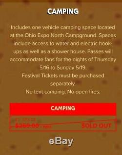 Sonic temple music festival RV camping Pass