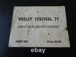 T Rex, Faces, Mott, Rory Gallagher & More Weeley Festival Ticket August 1971