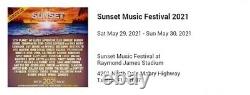 Tampa SUNSET MUSIC FESTIVAL 2-day pass GA. May 29th & 30th 2021 2020 wristband