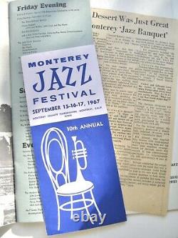 Terrific 10th Annual Monterey Jazz Festival 1967 Program & Ticket Order Form