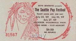 The Doors / Led Zeppelin 1969 Seattle Pop Festival Handbill And Unused Ticket