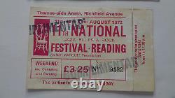 The Faces Etc Reading Festival 1972 Ticket/pass And Marquee Flyer, Quo, Genesis