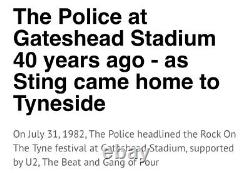 The Police U2 1982 Concert Ticket Rock On The Tyne Festival PSA 1 Gateshead